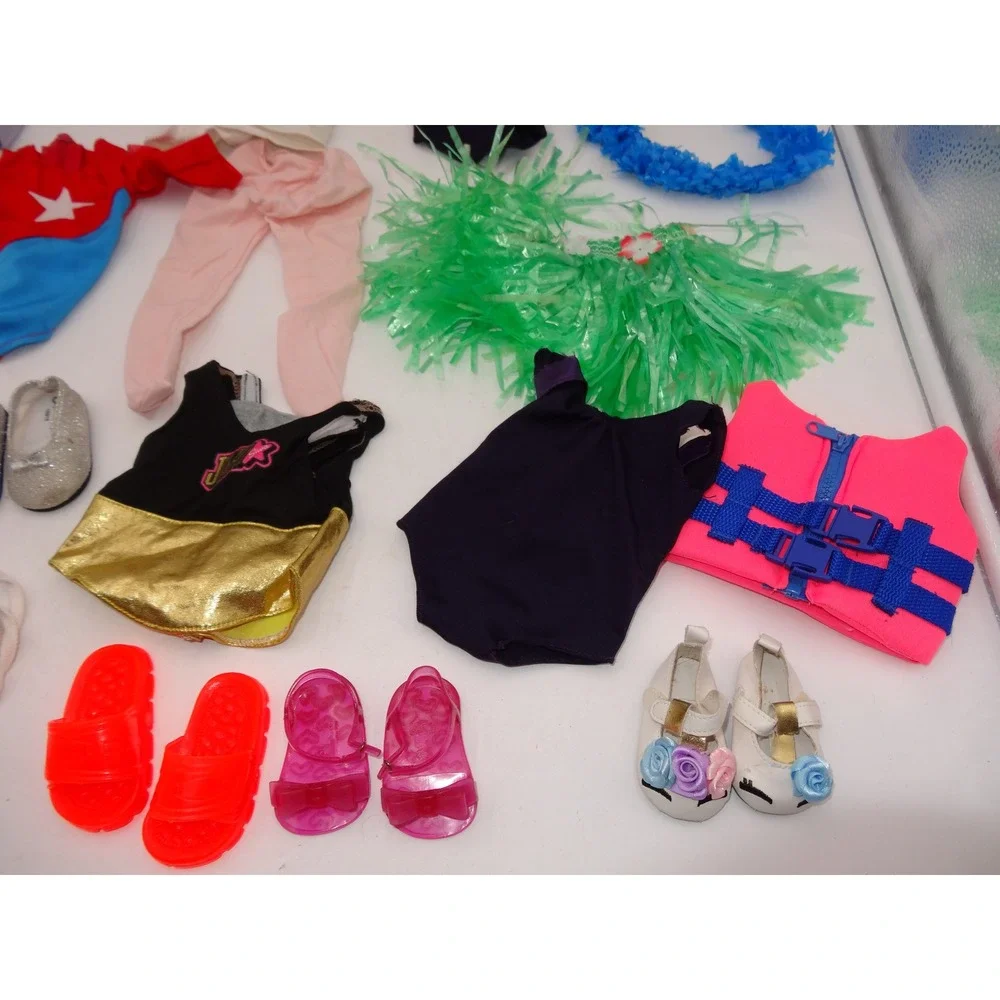 Our Generation Doll Clothes Accessories Lot Hula Skirt‎ Cowboy Boots Life Jacket